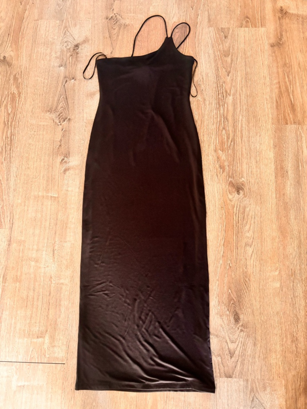 Forever 21 Black Maxi Slip Dress with Thin Straps